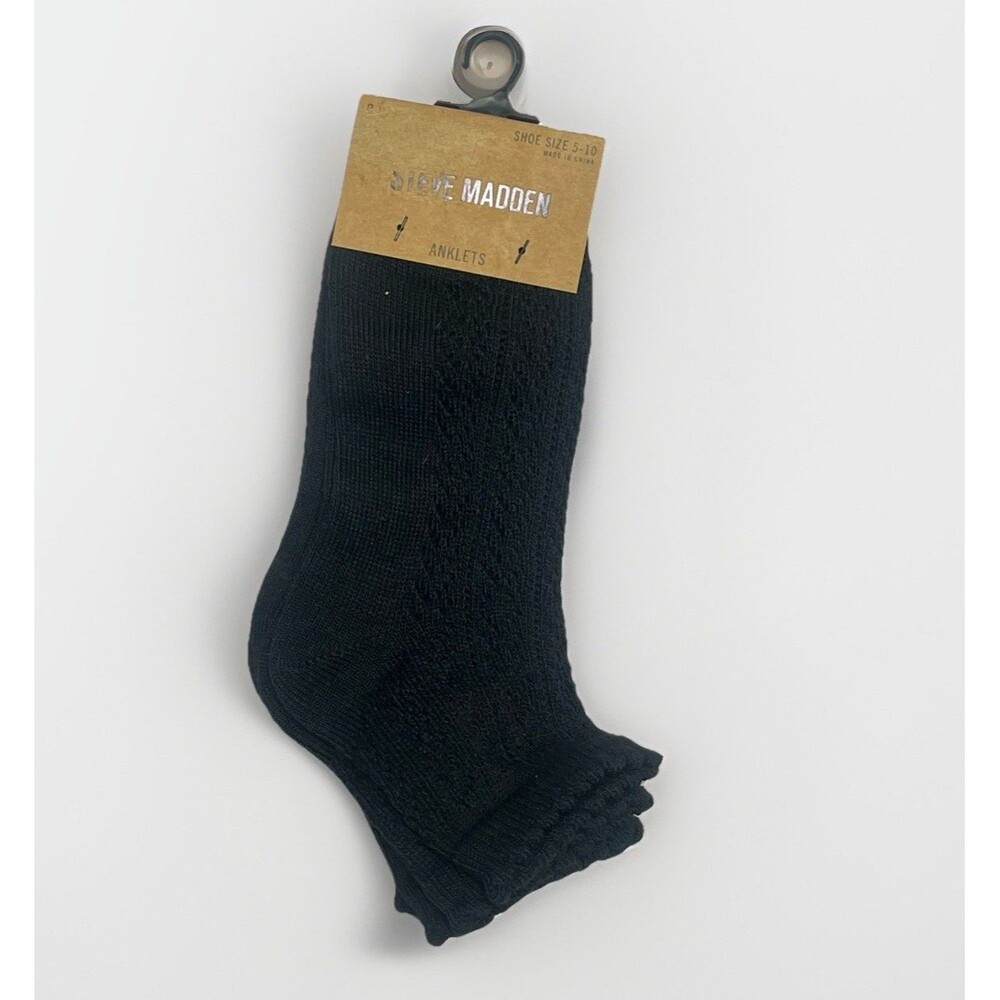 Steve Madden Anklets 2 Pair Size 5-10‎ Black Women’s Socks
